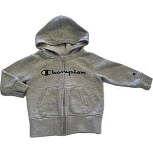 Champion Toddler 2T Gray Zip Up Hoodie Jacket EUC